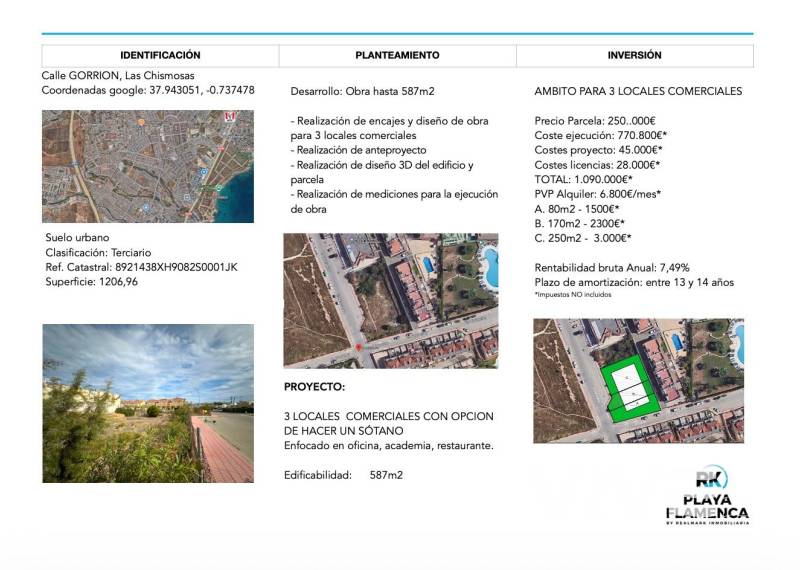 Trädgård/Tomt - Försäljning  - Orihuela Costa - La Florida